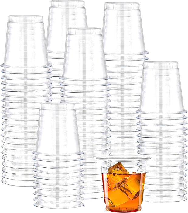 2 oz. Plastic Shot Glasses Disposable Clear Cups - Pack of 100 | PET Disposable Plastic Cups for Vodka, Whiskey, Tequila, Wine, and Jello Shots | Mini Party Cups for Sauce, and Sample Tasting