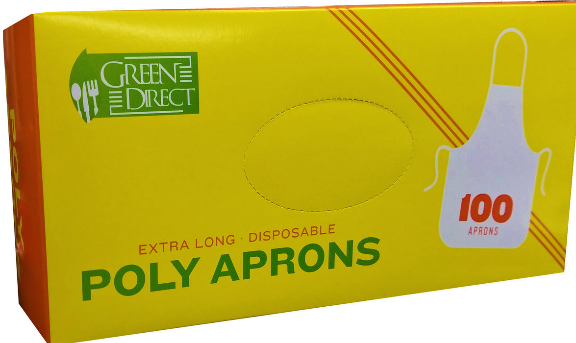 White Disposable Plastic Aprons, Pack of 100