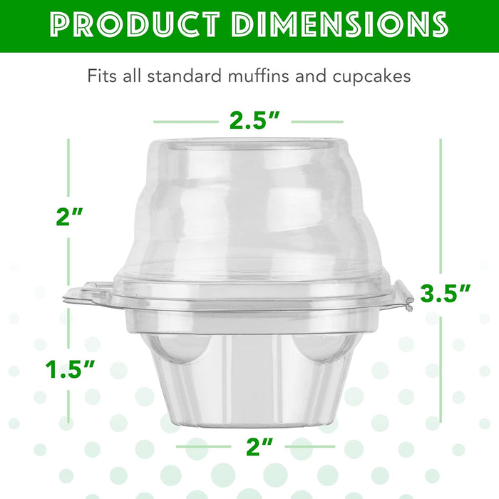 Green Direct Clear Stackable Cupcake Boxes Disposable Individual Cupcake Containers Airtight With Lid Plastic Carrier Bpa Free Cupcake - 25