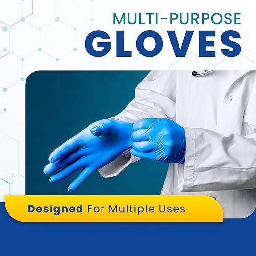 Nitrile Disposable Gloves | Food Prep Kitchen Cooking and Cleaning Gloves Disposable Latex Free, and Powder Free Pack of 100