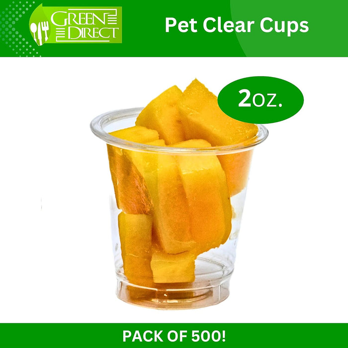 2 oz. Plastic Shot Glasses Disposable Clear Cups - Pack of 250 | PET Disposable Plastic Cups for Vodka, Whiskey, Tequila, Wine, and Jello Shots | Mini Party Cups for Sauce, and Sample Tasting