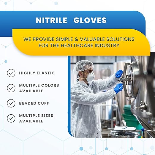 Nitrile Disposable Gloves | Food Prep Kitchen Cooking and Cleaning Gloves Disposable Latex Free, and Powder Free Pack of 100