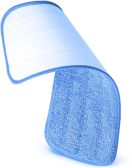 Washable Microfiber Mop Head (3 Pack) - Microfiber Replacement Mop Pads 16 x 5.5 Inches for Cleaning of Wet or Dry Floors - Professional Home/Office Cleaning Supplies, Blue