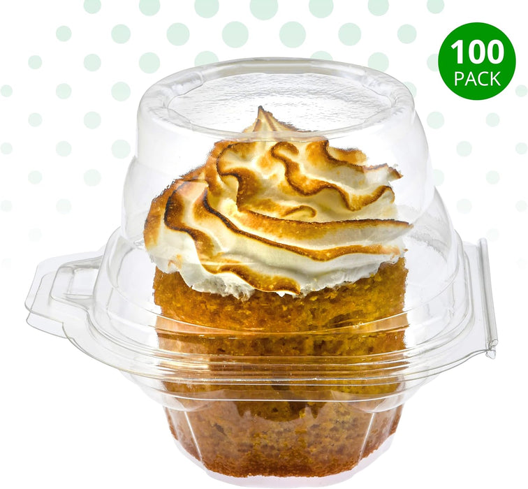 Green Direct Clear Stackable Cupcake Boxes Disposable Individual Cupcake Containers Airtight With Lid Plastic Carrier Bpa Free Cupcake - 25