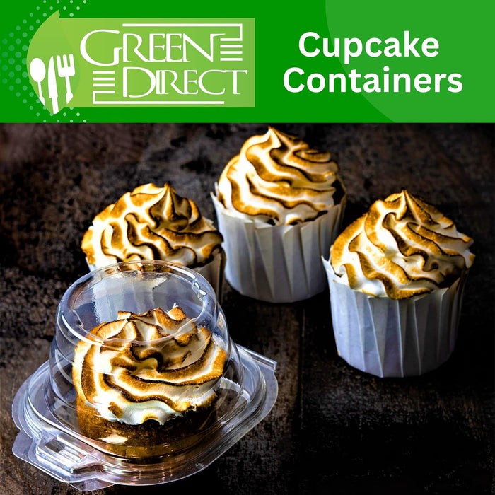 Green Direct Clear Stackable Cupcake Boxes Disposable Individual Cupcake Containers Airtight With Lid Plastic Carrier Bpa Free Cupcake - 25