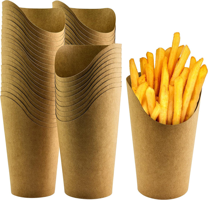 Green Direct 16 oz. Brown French Fry Cups Disposable Paper Cup | Charcuterie Cups Disposable French Fry Holder | Paper Cups French Fries Holder Pack of 100 Appetizer Cups