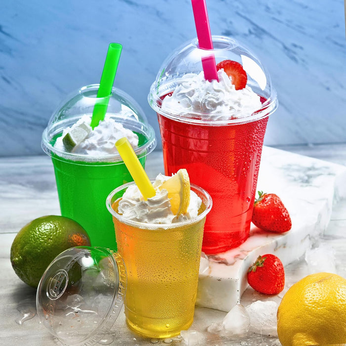 Green Direct Clear Cups With Lids / 16 oz. Clear Plastic Cups with Lids/Clear Disposable Cups/Ice coffee cups & Bubble Boba Tea Cups/Cup with Lid for Cold Drinking & Smoothie Pack of 50