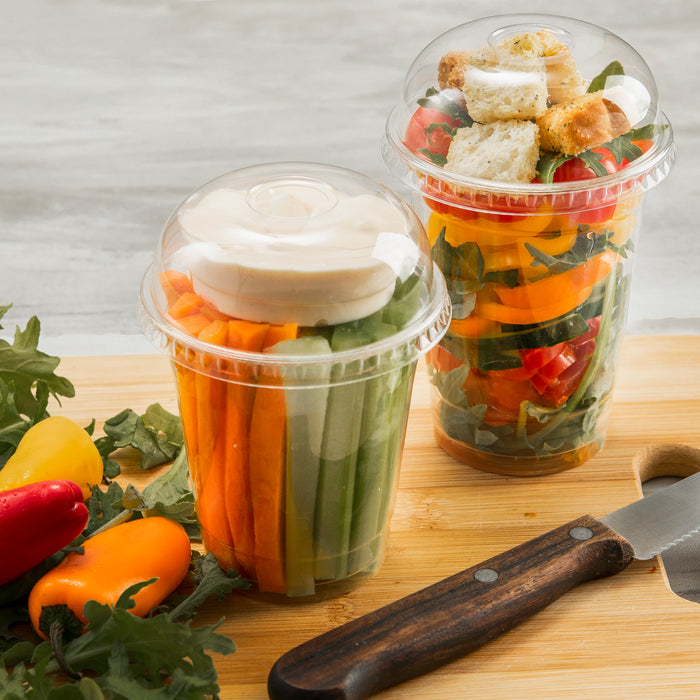 Disposable Plastic Cups with Dome lids for Cold Drinks