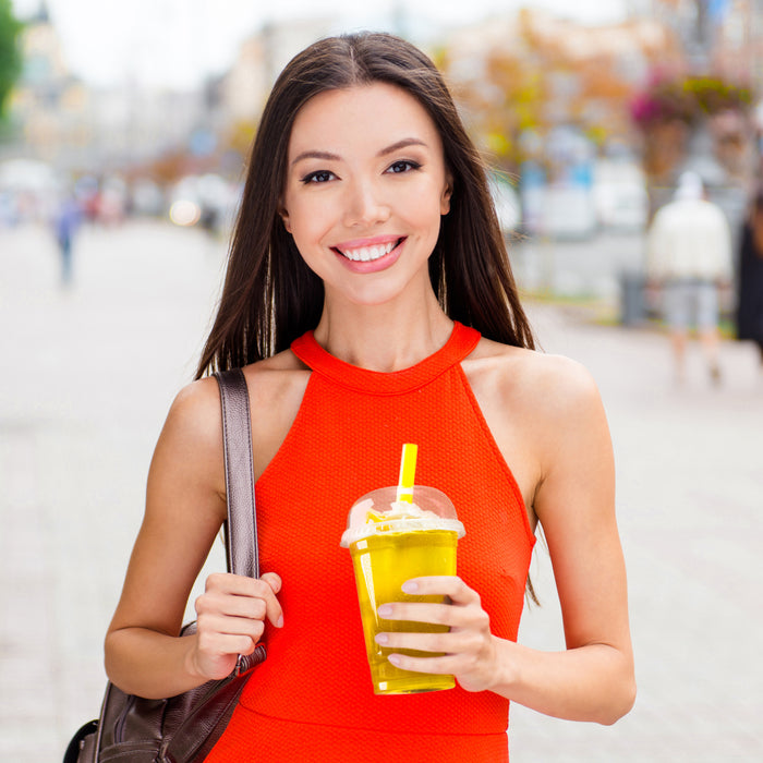 Disposable Plastic Cups with Dome lids for Cold Drinks